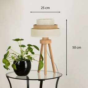 Brilagi - Stolná lampa DENVER LUNETA 1xE27/15W/230V béžová/hnedá/krémová