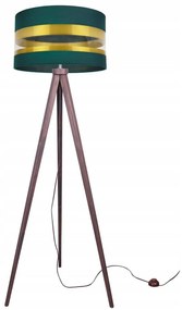 Stojacia lampa Intense Gold, 1x textilné tienidlo (výber zo 6 farieb), (výber z 5 farieb konštrukcie), (fi 35cm)