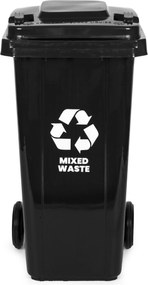 MULTISTORE Odpadkový kôš na zmiešaný odpad 120L  - gumené kolesá