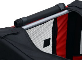 PawHut Cyklovozík pre domáce zvieratá s 8 reflexnými prvkami a príslušenstvom, oceľový, vodeodolný polyester, max. 30 kg, 130L x 73W x 90H cm, Červený