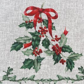 KRÁTKA VIANOČNÁ ZÁCLONA NA PÁSKE XMAS7 150X60 CM VZOROVANÁ