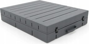 Robustné záhradné ležadlo k bazénu a na terasu - sivé s vankúšom