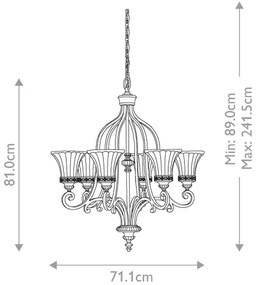 Feiss FE-DRAWING-ROOM6 - Luster na reťazi DRAWING ROOM 6xE27/60W/230V