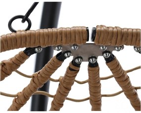 Závesné kreslo Garden Line béžovej farby s béžovým vankúšom a čiernym rámom FAT9100