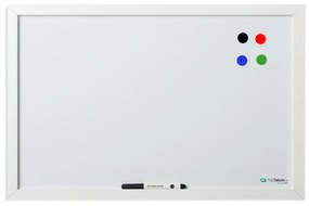 Toptabule.sk MTDR6040BBR Biela magnetická tabuľa v bielom drevenom ráme 60x40cm /