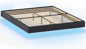 Dvoulůžková postel Timaro 160x200 s nabíjecí stanicí a LED osvětlením šedá