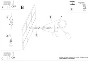 Sollux SL.1454 - Nástenná lampa LEVAR 1xE27/15W/230V čierna