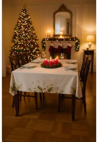 Vianočný obrus WINTER TABLE 140x220 cm, biely