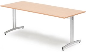 Jedálenský stôl SANNA, 1800x800 mm, buk / chróm