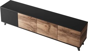 TV stolík Remali (čierna + dub wotan). Vlastná spoľahlivá doprava až k Vám domov. 1049344