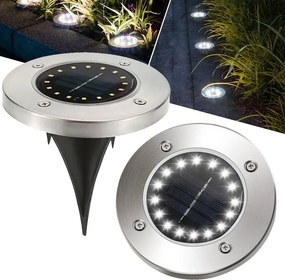 Toolight Toolight, LED solárna lampa 1ks P60055, strieborná, OGR-05681