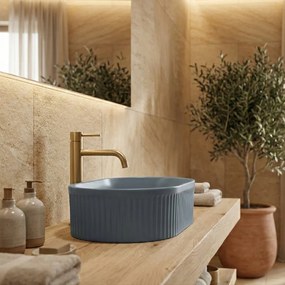 Rea Vanda Blueberry, umývadlo na dosku 490x310x130 mm, modrá matná, REA-U3535