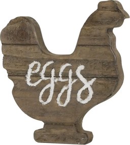 Prírodný antik drevená dekorácia sliepočka Eggs - 15*2,5*16 cm