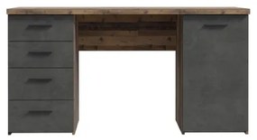 Písací stôl ARENO hnedá/grafit