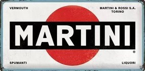 Plechová ceduľa Martini Logo White, (50 x 25 cm)
