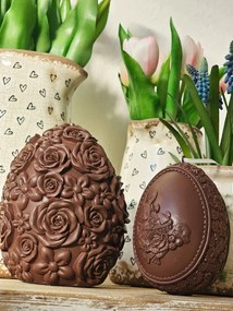 Dekorácia čokoládové vajcia s kvetmi Egg - Ø 11*14 cm