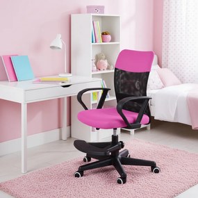 Detská stolička Neoseat MONKEY s podnožou — látka, čierna / ružová