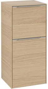 VILLEROY &amp; BOCH Subway 3.0 závesná bočná skrinka nízka, 1 dvierka + 1 zásuvka, pánty vľavo, 400 x 362 x 860 mm, Nordic Oak, C59400VJ