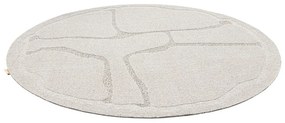 Svetlosivý vlnený okrúhly koberec ø 120 cm Morphic Organica – Agnella