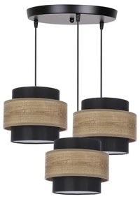 Luster na lanku TWIN 3xE27/40W/230V hnedá/čierna
