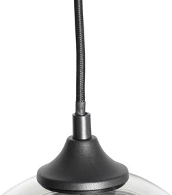 Inteligentné závesné svietidlo čierne s dymovým sklom vrátane 8 Wifi G95 - Sandra