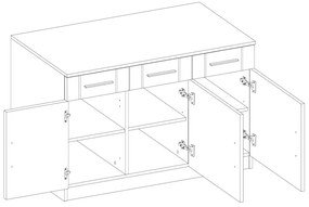 Komoda so zásuvkami Pria dub sonoma biela