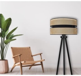 Duolla - Stojacia lampa DUO 1xE27/15W/230V pr. 40 cm ratan/čierna