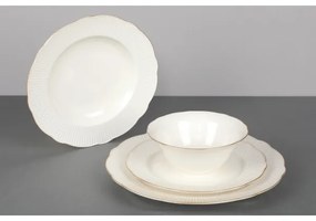 24-dielna jedálenská súprava, biela/zlatá, porcelán