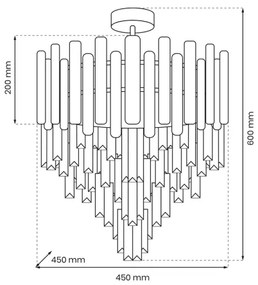 Luster na tyči MADISON 9xE14/40W/230V zlatá