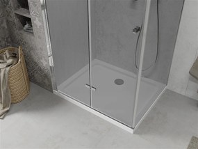 Mexen Lima, sprchový kút so skladacími dverami 100 (dvere) x 110 (stena) cm, 6mm šedé sklo, chrómový profil + slim sprchová vanička biela + chrómový sifón, 856-100-110-01-40-4010