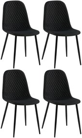 4x Stolička Giverny látka - čierna