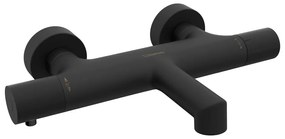 Matne čierna nástenná vaňová batéria (2 výstupy) Solaris – Sapho