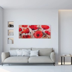 Obraz - Vlčie maky (120x50 cm)