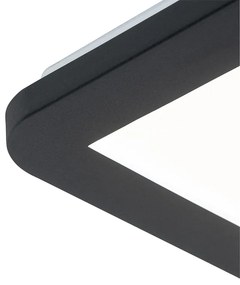 Stropné svietidlo čierne 40 cm vrátane LED 3-stupňového stmievača IP44 - Steve