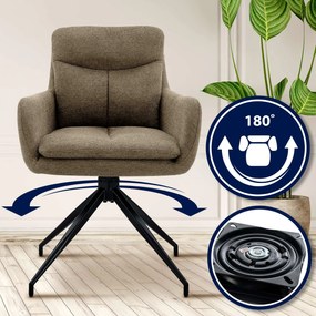 Jedálenská stolička Somers - látka - hnedá