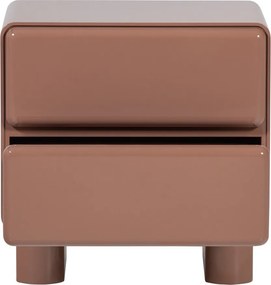 Ružový lesklý nočný stolík Lustra – WOOOD