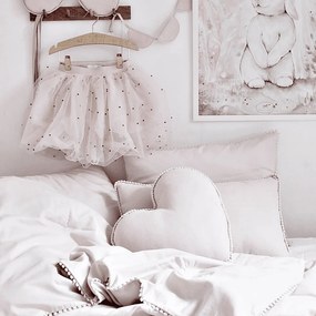 Boho obdĺžnikový vankúš s bublinkami púdrovo ružová 35x60cm