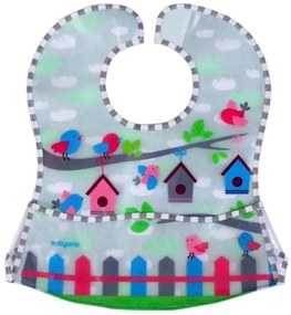 BabyOno Podbradník nepremokavý s kapsičkami - Vtáčiky - 6m+