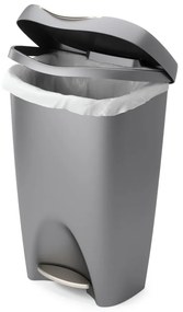 Sivý nášľapný plastový odpadkový kôš 50 l Brim – Umbra