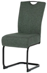 Jedálenská stolička DCL-E2008 GRN2, taštičkové pružiny v sedadle, zelená látka, čierny kov