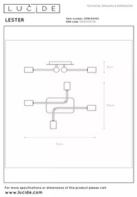 Lucide 21118/04/02 - Prisadené stropné svietidlo LESTER 4xE27/40W/230V, zlaté