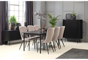 Čierna skrinka v dekore duba 125x110 cm Siena – Unique Furniture