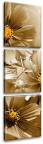 Gario Obraz s hodinami Kvetnatá krása - 3 dielny Rozmery: 30 x 90 cm
