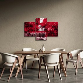Obraz - Indonézske vodopády v červenej (90x60 cm)