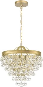 Toolight Toolight, krištáľové stropné svietidlo 3xE14 APP1621-3CP, zlatá lesklá, OSW-01595