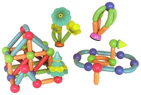 Lean Toys Magnetické plastové stavebné bloky 78 prvkov