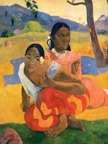 Umelecká tlač Two Tahitian Women, When will you marry (Vintage Female Portrait) - Paul Gauguin, (30 x 40 cm)