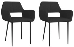 Jedálenské stoličky 2 ks, čierne, látka