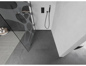 Mexen Kioto sprchová zástena 90x200 cm 8 mm, čierne, biely vzor, 800-090-101-70-97
