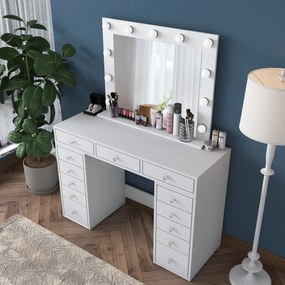 Toaletní stolek Melissa 04 s LED zrcadlem bílý